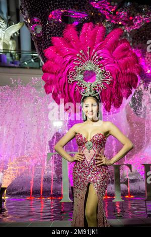 Ein Modell der Tiffany's Show Pattaya posiert nach einem Geschäft in der Stadt Pattaya in der Provinz Chonburi in Thailand, Thailand, Pattaya, November Stockfoto