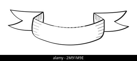 Gewinnerpreis, Band im handgezeichneten Stil. Symbol für den ersten Platz. Champion-Band im Skizzenstil. Auszeichnungen, Marke, Sieg Stock Vektor