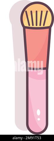 Isolierter Make-up-Pinsel mit farbigem Modesymbol Vektor Stock Vektor