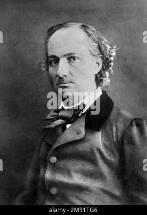 Baudelaire. Portrait des französischen Dichters Charles Pierre Baudelaire (1821-1867) von Nadar (Gaspard Felix Tournachon), c. 1860 Stockfoto