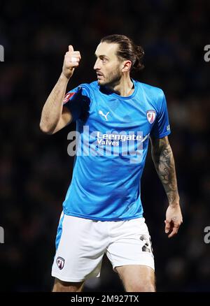 Chesterfield's Ollie Banks während des Emirates FA Cup-Spiels in der dritten Runde im Technique Stadium, Chesterfield. Foto: Samstag, 7. Januar 2023. Stockfoto