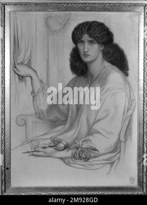 Silence Dante Gabriel Rossetti (Britisch, 1828-1882). Ruhe, 1870. Trockenes Pigment (Pastellfarben oder Kreide) auf zwei Blättern verbundenes gewebtes Papier, 41 7/8 x 30 3/8 Zoll (106,4 x 77,2 cm). In den letzten Jahrzehnten des 19. Jahrhunderts stellten Dante Gabriel Rossetti und seine britischen Mitkünstler der avantgardistischen Ästhetik-Bewegung zunehmend das Ideal des „Finales“ in Frage und stellten in der Öffentlichkeit Skizzen und Studien wie diese vor. Rossetti machte unzählige Zeichnungen und Gemälde seines Liebhabers, der Textilkünstlerin und Model Jane Burden Morris. Dieses Werk begann wahrscheinlich als Studie für das Gemälde La Pia de’Tolome aus dem Jahr 1868 Stockfoto