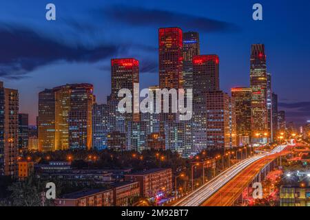 Beijing City bei Nacht Stockfoto