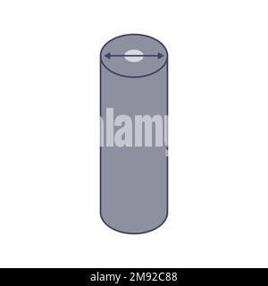 Symbol für Industriedurchmesser für Edelstahlrohre Stock Vektor
