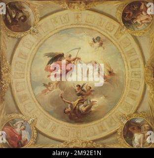 Zeit die Wahrheit entdecken, Skizze Mariano Salvador de Maella (Spanisch, 1739-1819). Zeit, Wahrheit zu entdecken, Skizze, 1765. Öl auf Segeltuch, 22 x 23 3/4 Zoll (55,9 x 60,3 cm). 1765 erhielt Maella eine wichtige kommission für Deckendekorationen für die Räume der Prinzessin von Asturien im Palacio Real in Madrid. In dieser Studie stellt Maella die Zeit als bärtigen alten Mann dar und gibt dem berühmten Sprichwort "die Zeit entdeckt die Wahrheit" allgemeingültige Form. Während seine Flügel für die Schnelligkeit der Zeit stehen, deutet seine lange, scharfe Sense auf ihre unvermeidliche zerstörerische Kraft hin. Die Zeit entdeckt die Wahrheit Stockfoto