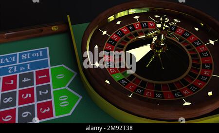 Casino Roulette Rad. Computer erzeugt 3D Rendering Stockfoto
