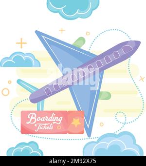 Isoliertes fliegendes Flugzeug Pastry farbiges Reise-Poster Vector Stock Vektor