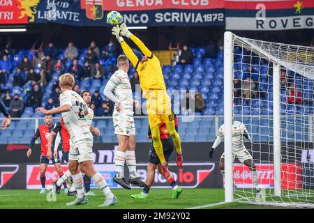 Genua, Italien. 16. Januar 2023. Jesse Joronen (Venezia) beim CFC gegen Venezia FC in Genua, italienisches Fußballspiel Serie B in Genua, Italien, Januar 16 2023 Kredit: Independent Photo Agency/Alamy Live News Stockfoto