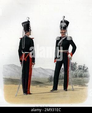 Rettungsschwimmer Kavallerie Chasseur Regiment 1828-1831. Nicht kommissionierter Offizier. Hauptquartier. (Kleidung) Stockfoto