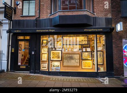 Außenansicht der Altea Gallery, St George Street, London W1 Stockfoto