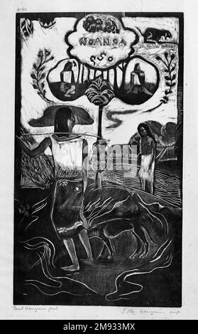 Noa Noa (Duftender Duft) Paul Gauguin (Französisch, 1848-1903). Noa Noa (duftender Duft), geschnitzt im Winter 1893-1894; gedruckt 1921. Holzschnitt auf Chinapapier, Bild: 14 x 8 1/16 Zoll (35,6 x 20,5 cm). Europäische Kunst im Winter 1893-1894 geschnitzt; gedruckt 1921 Stockfoto