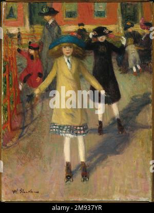 Kinder Rollerskating William Glackens (Amerikanisch, 1870-1938). Kinder Rollschuhlaufen, ca. 1912-14. Öl auf Segeltuch, 23 3/4 x 17 15/16 Zoll (60,3 x 45,6 cm). Amerikanische Kunst ca. 1912-14 Stockfoto