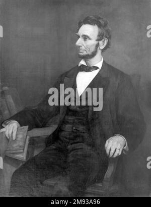 Abraham Lincoln Amerikaner. Abraham Lincoln, nach 1860-1890. Öl auf Segeltuch, 49 5/16 x 38 3/16 Zoll (125,3 x 97 cm). American Art nach 1860-1890 Stockfoto