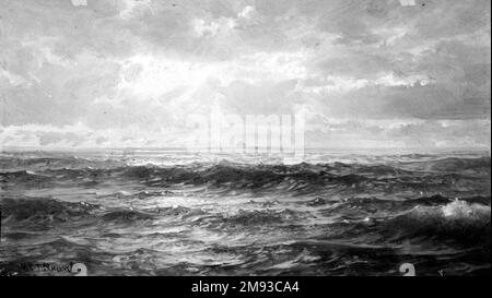 Marine Study William Trost Richards (Amerikanisch, 1833-1905). Marinestudie, 1890er. Öl auf Platte, 5 1/8 x 9 1/16 Zoll (13 x 23 cm). Amerikanische Kunst 1890er Stockfoto