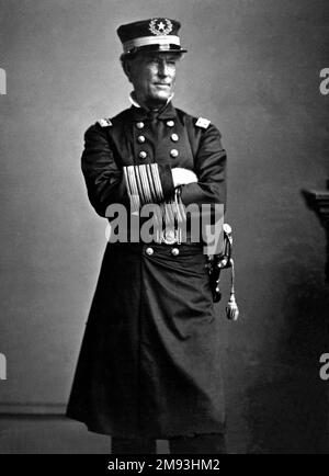 Admiral David Glasgow Farragut, der während des Amerikanischen Bürgerkriegs Flaggenoffizier und Vizeadmiral der US-Marine war Stockfoto