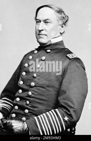 Admiral David Glasgow Farragut, der während des Amerikanischen Bürgerkriegs Flaggenoffizier und Vizeadmiral der US-Marine war Stockfoto