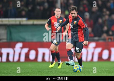 Genua, Italien. 16. Januar 2023. Mattia Aramu (Genua) beim CFC gegen Venezia FC in Genua, italienisches Fußballspiel der Serie B in Genua, Italien, Januar 16 2023 Kredit: Independent Photo Agency/Alamy Live News Stockfoto