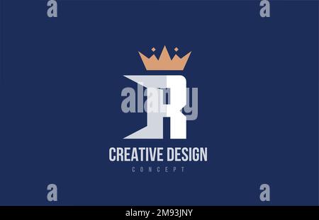 „King Crown R“-Logo mit Buchstabe „Icon“-Design. Kreative Vorlage für Unternehmen und Unternehmen Stock Vektor