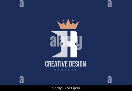 Logo-Design mit „King Crown X“-Buchstaben. Kreative Vorlage für Unternehmen und Unternehmen Stock Vektor