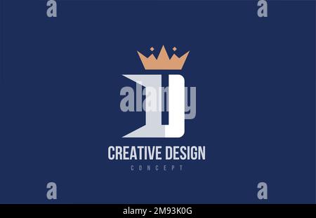 Logo mit „King Crown“-Buchstaben und U-Buchstaben. Kreative Vorlage für Unternehmen und Unternehmen Stock Vektor