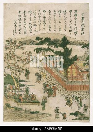 Akiba-Schrein, aus einer unbenannten Reihe berühmter Orte in Edo Kitao Shigemasa (Japanisch, 1739-1820). Akiba-Schrein, aus einer unbenannten Reihe berühmter Orte in Edo, Ca. 1770. Farbiger Holzblock auf Papier, 8 1/2 x 6 1/8 Zoll (21,6 x 15,5 cm). Asiatische Kunst ca. 1770 Stockfoto