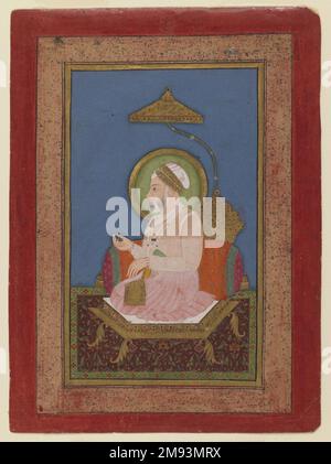 Kaiser Alamgir II. Sukha Luhar. Kaiser Alamgir II, Kalifornien. 1756. Undurchsichtige Aquarelle und Gold auf Papier, Bogen: 7 3/16 x 5 1/4 Zoll (18,3 x 13,3 cm). Asiatische Kunst ca. 1756 Stockfoto