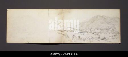 Skizzenbuch, Adirondack Subjects William Trost Richards (Amerikanisch, 1833-1905). Skizzenbuch, Adirondack-Subjekte, 1863. Graphit auf Papier, 4 3/4 x 8 Zoll Amerikanische Kunst 1863 Stockfoto