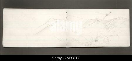 Skizzenbuch, Adirondack Subjects William Trost Richards (Amerikanisch, 1833-1905). Skizzenbuch, Adirondack-Subjekte, 1863. Graphit auf Papier, 4 3/4 x 8 Zoll Amerikanische Kunst 1863 Stockfoto