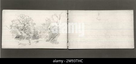 Skizzenbuch, Adirondack Subjects William Trost Richards (Amerikanisch, 1833-1905). Skizzenbuch, Adirondack-Subjekte, 1863. Graphit auf Papier, 4 3/4 x 8 Zoll Amerikanische Kunst 1863 Stockfoto