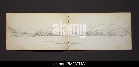 Skizzenbuch, Adirondack Subjects William Trost Richards (Amerikanisch, 1833-1905). Skizzenbuch, Adirondack-Subjekte, 1863. Graphit auf Papier, 4 3/4 x 8 Zoll Amerikanische Kunst 1863 Stockfoto