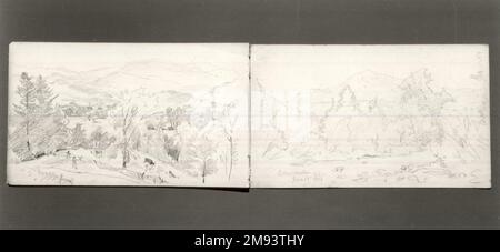 Skizzenbuch, Adirondack Subjects William Trost Richards (Amerikanisch, 1833-1905). Skizzenbuch, Adirondack-Subjekte, 1863. Graphit auf Papier, 4 3/4 x 8 Zoll Amerikanische Kunst 1863 Stockfoto