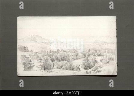 Skizzenbuch, Adirondack Subjects William Trost Richards (Amerikanisch, 1833-1905). Skizzenbuch, Adirondack-Subjekte, 1863. Graphit auf Papier, 4 3/4 x 8 Zoll Amerikanische Kunst 1863 Stockfoto