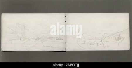 Skizzenbuch, Adirondack Subjects William Trost Richards (Amerikanisch, 1833-1905). Skizzenbuch, Adirondack-Subjekte, 1863. Graphit auf Papier, 4 3/4 x 8 Zoll Amerikanische Kunst 1863 Stockfoto