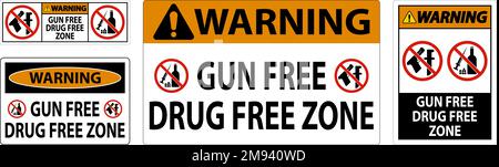 Warnschild "Drogenfreie Zone" Stock Vektor