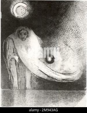 Buddha (Le Buddha) Odilon Redon (Französisch, 1840-1916). Der Buddha (Le Buddha), 1895. Lithograf auf Chinapapier abgelegt, 12 5/16 x 9 3/4 Zoll (31,3 x 24,8 cm). Europäische Art. 1895 Stockfoto