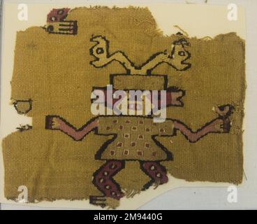 Textilfragment, unbestimmte Chancay. , 1000-1532. Baumwolle, Camelidenfaser, (18,5 x 22,0 cm). Arts of the Americas 1000-1532 Stockfoto