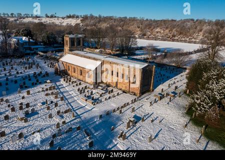 St. Cuthbert's Church, Norham, Northumberland, England, Großbritannien Stockfoto