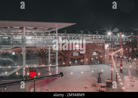 Deptford Bahnhof bei Nacht Stockfoto