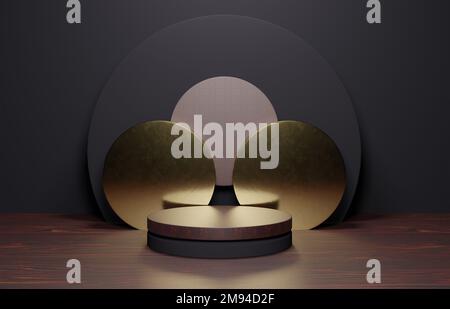 Leerer Hintergrund. Podium 3D-Rendering Stockfoto