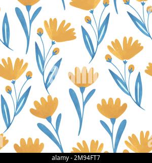 Nahtloses Muster mit niedlichen Pastellblumen. Vektordarstellung Stock Vektor