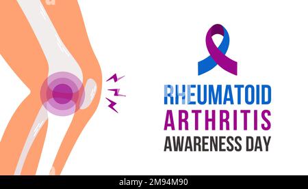 Vektordarstellung zum Thema "Rheumatoide Arthritis Awareness Day" jedes Jahr am 2. Februar. Stock Vektor