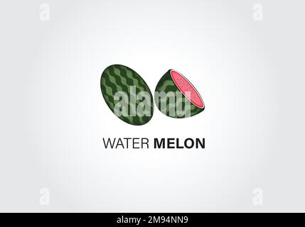 Wassermelonen-Symbolset. Logo-Designvorlage Stock Vektor