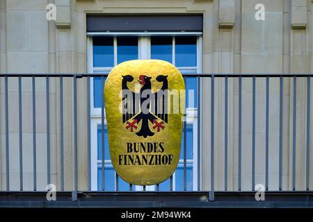 Unterzeichnen Sie Bundesfinanzgericht Isamningerstr. München, Bayern, Deutschland Stockfoto