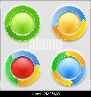 Runde Schaltflächen mit Pfeilen, Abbildung Vektor EPS10 Stock Vektor