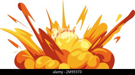 Explosionen und Bersteffekt bei Feuer und Wellen Stock Vektor