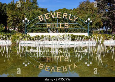 Beverly Hills Schild „Travel“ in Los Angeles, USA Stockfoto