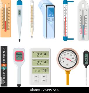 Thermometer zeigen die Temperatur in Celsius an Stock Vektor