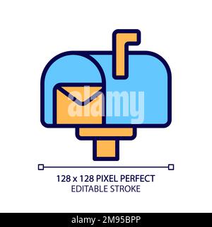 Pixel Perfect RGB-Farbsymbol für Postzustellung Stock Vektor