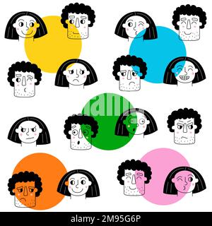 Ein Paar in einem Liebesmuster. Mann und Mädchen Stock Vektor