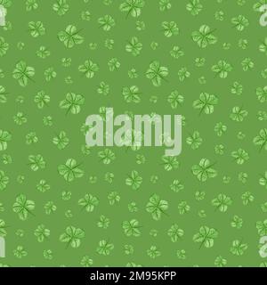 Nahtloses Aquarell-Muster mit Clover for St. Patricks Tag. Hintergrund für Karten und Banner Stockfoto